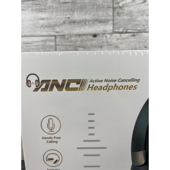 New EAORUL ACTIVE NOISE Cancelling H30 Headphones Black With Bag & Cables NIB - Picture 3 of 7